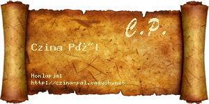 Czina Pál névjegykártya